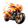 Motorcycle in flames