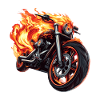 Moto avec des flammes