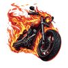 Motorcycle with flames
