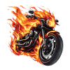 Moto avec des flammes
