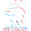 Abstrakter Space Bunny mit 3D-Effekt
