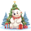 Weihnachten Eisbär mit Weihnachtsbaum