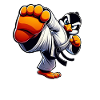 Cute Penguin Martial Arts Cartoon