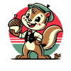 Squirrel with hazelnut
