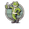 Thumbs up cool frog