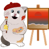 cute cat painter