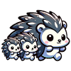 Cute hedgehog family
