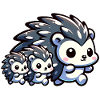 Cute hedgehog family