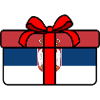 Drapeau cadeau Serbie Noël