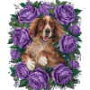Cartoon Irish Setter with Roses