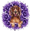 Cartoon Irish Setter with Roses