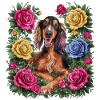 Cartoon Irish Setter with Roses