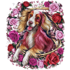 Cartoon Irish Setter with Roses