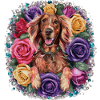 Cartoon Irish Setter with Roses