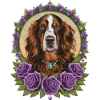 Cartoon Irish Setter with Roses