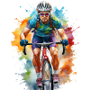 Radfahrer Aquarell
