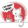 Pixel-Katze mit Kaffeetasse T-Shirt