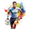 Tennis player playing tennis