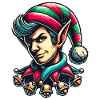 Naughty Christmas elf with bells