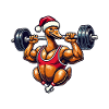 Funny Christmas Goose Bodybuilding Motif