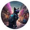 un chat cyberpunk
