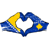 Bosnien Kosovo flag hænder hjerte form brugt