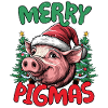 Joyeux Pigmas Drôle Cochons Noël