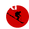 Ski design in red