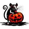 Rat nibbles on Halloween pumpkin
