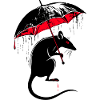 Rat with umbrella – bad weather
