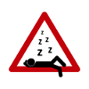 Funny Road Sign, Sleeping, Lazy