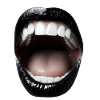 Open mouth with black lipstick