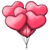 Red heart shaped balloons