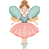 Whimsical Fairy with Starry Pink Skirt