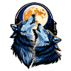 Wölfe bei Vollmond