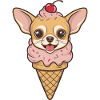 Chihuahua sucré comme glace gaufrée