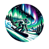 Snowboarden Unter Polarlichtern