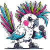 Cacatoès punk avec mohawk