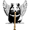 Hamster with wings and flute