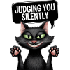 Giudicandoti silenziosamente divertente design del gatto