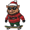 Cochon Noël Drôle Sanglier