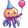 Méduse Anniversaire Bande dessinée Mignon