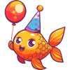 Goldfish Birthday Comic Cute