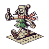 Retro Christmas Mascot Walk