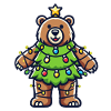 Christmas bear with fairy lights