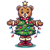 Christmas bear with fairy lights
