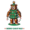 weiFröhlicher Weihnachtsbär Mit Lichterkette