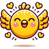 Happy Cartoon Chick with Hearts