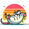 Funny Anxiety Cartoon Rat Design