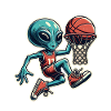 Basketball Dunking Alien